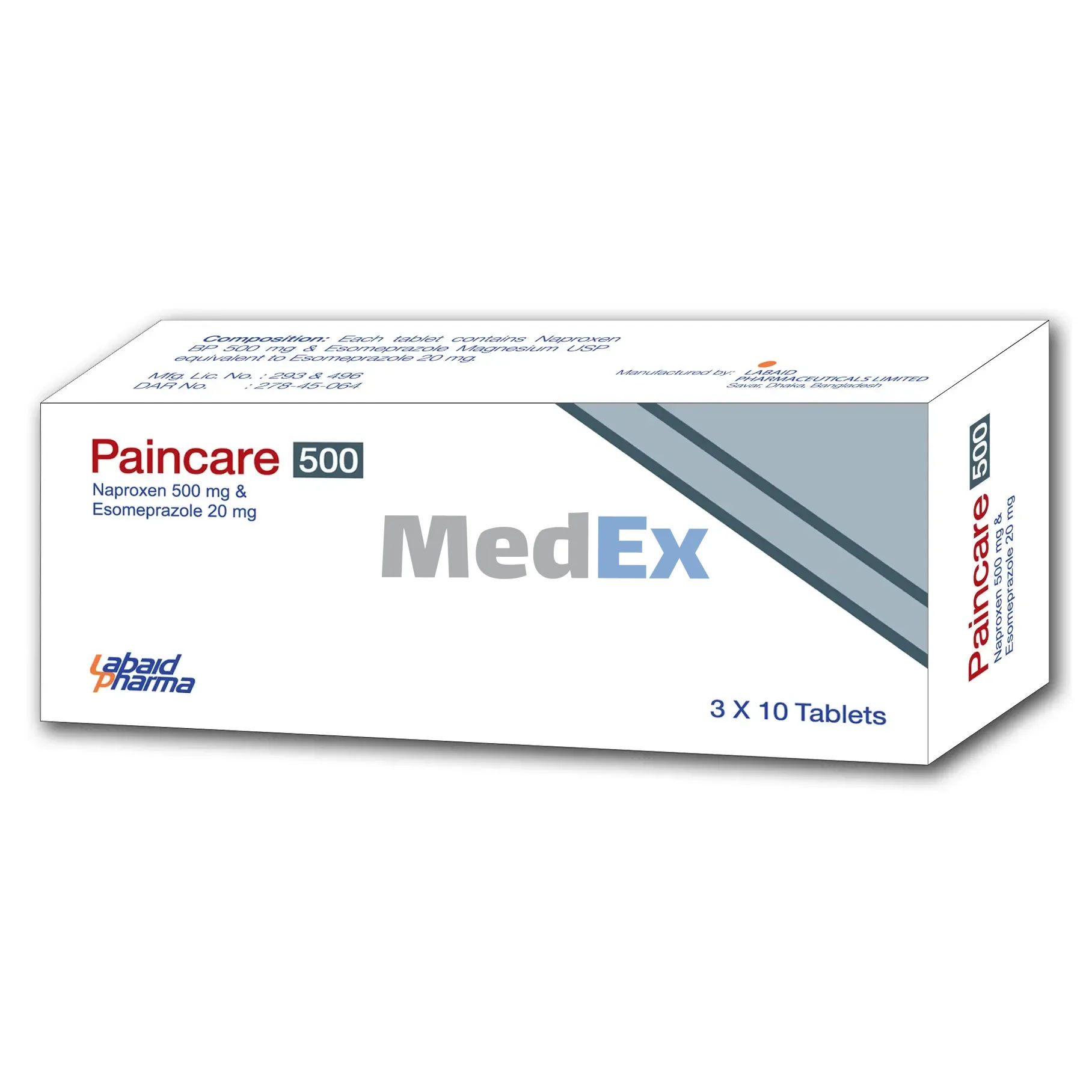 PainCare 500 mg+20 mg Packaging