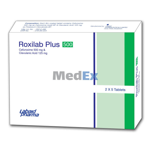 Roxilab Plus 500 mg+125 mg Packaging