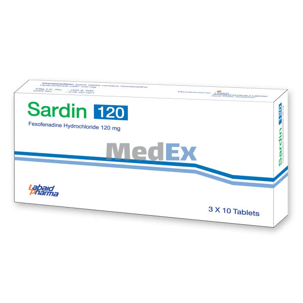 Sardin 120 mg Packaging