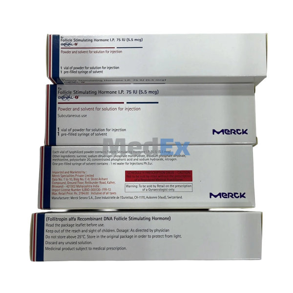 Gonal-F 75 IU/0.125 ml Packaging