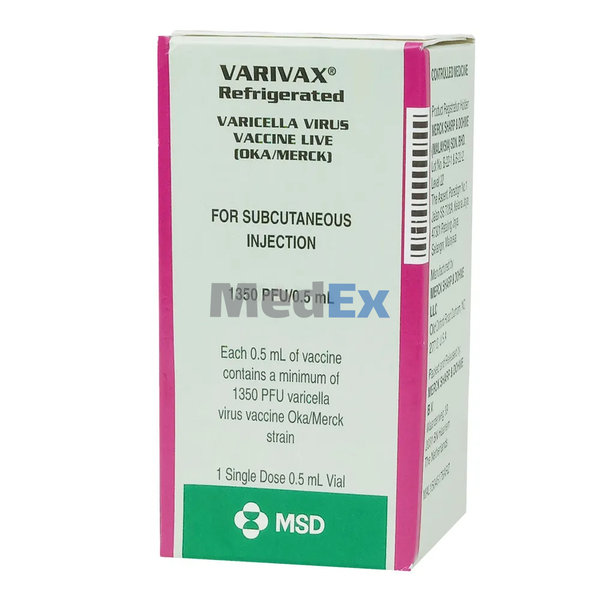 Varivax 0.5 ml/vial Packaging