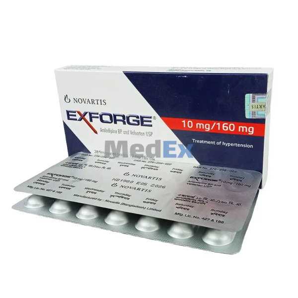 Exforge 10 mg+160 mg Packaging