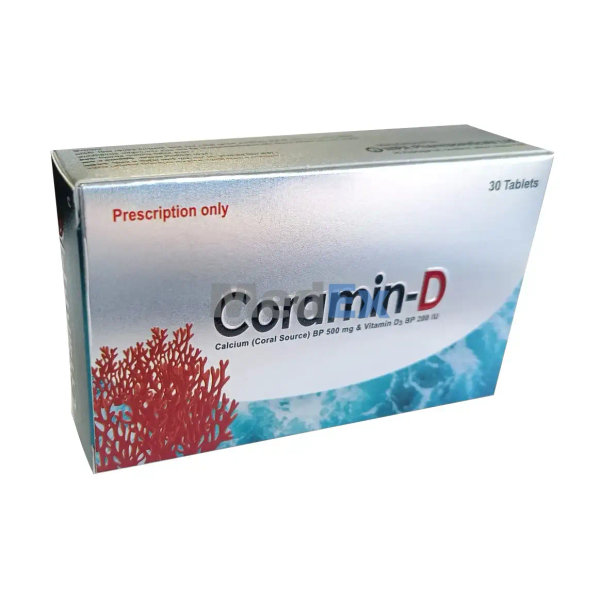 Coramin-D 500 mg+200 IU Packaging