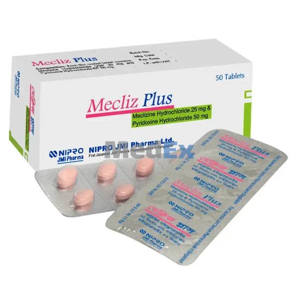 Mecliz Plus 25 mg+50 mg Packaging
