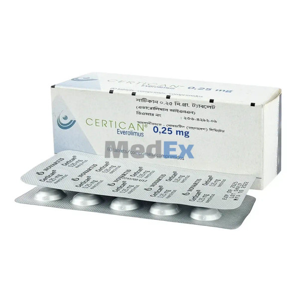 Certican 0.25 mg Packaging