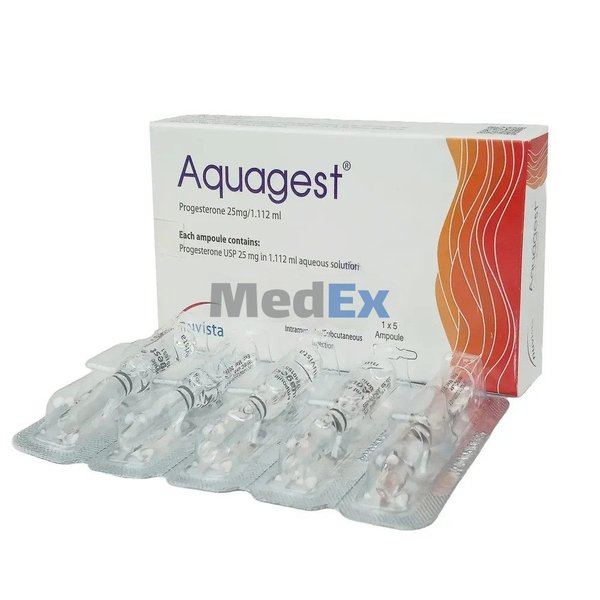 Aquagest 25 mg/1.119 ml Packaging