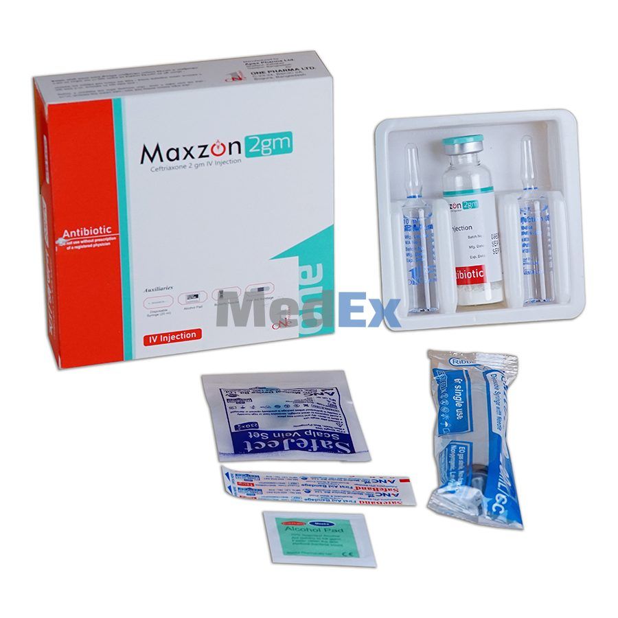 Maxzon 2 gm/vial Packaging