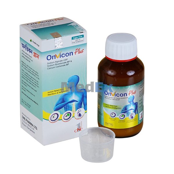 Onvicon Plus (500 mg+267 mg+160 mg)/10 ml Packaging