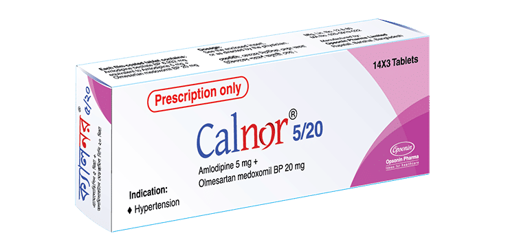 Calnor 5 mg+20 mg Packaging