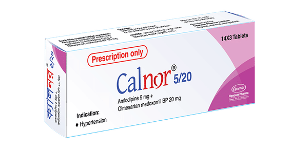 Calnor 5 mg+40 mg Packaging