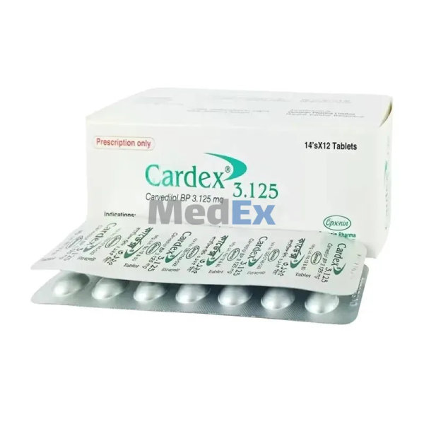 Cardex 3.125 mg Packaging