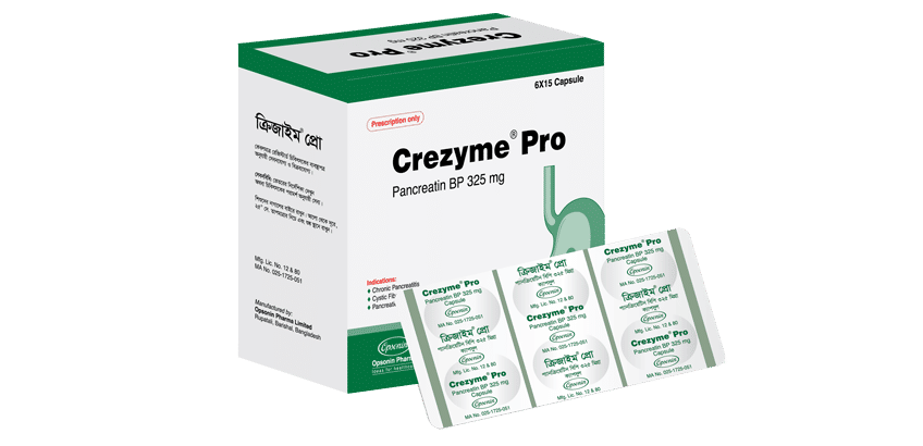 Crezyme Pro 325 mg Packaging
