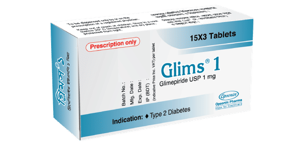 Glims M XR 1 mg+500 mg Packaging