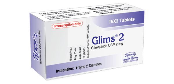 Glims 2 mg Packaging