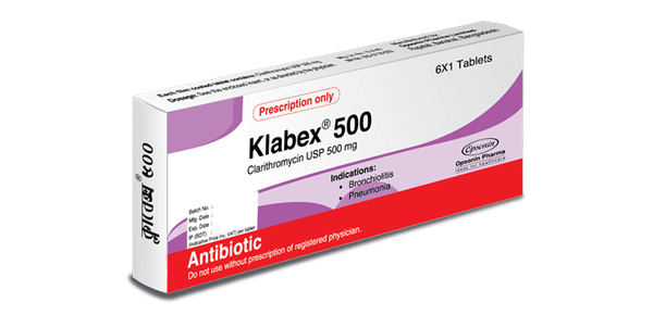 Klabex 500 mg Packaging