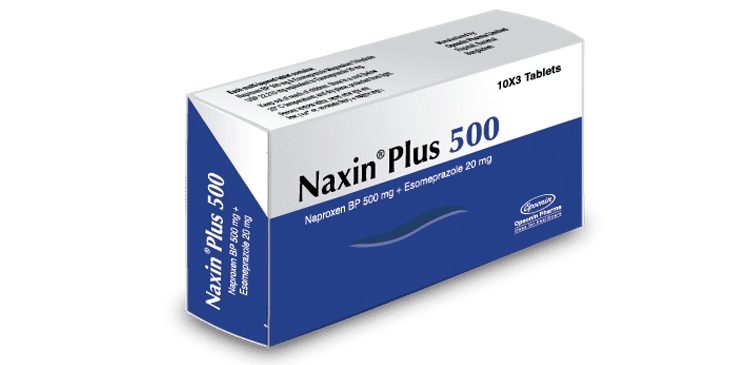 Naxin Plus 500 mg+20 mg Packaging