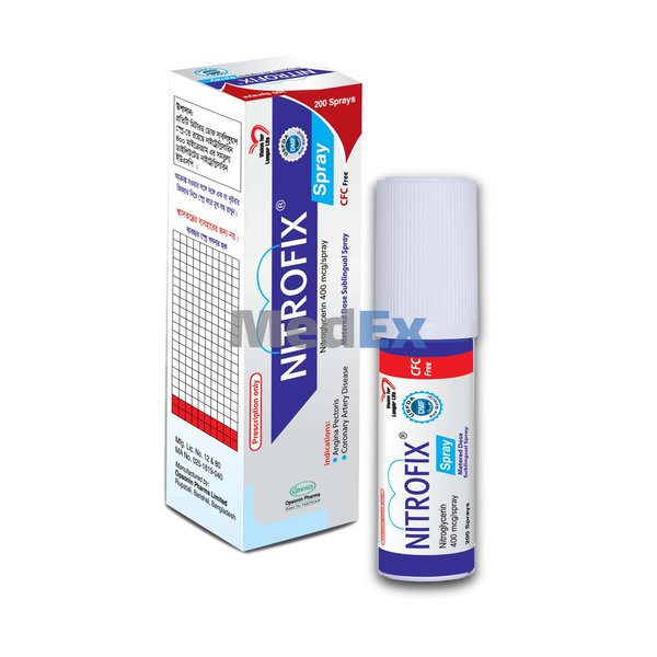 Nitrofix 400 mcg/spray Packaging