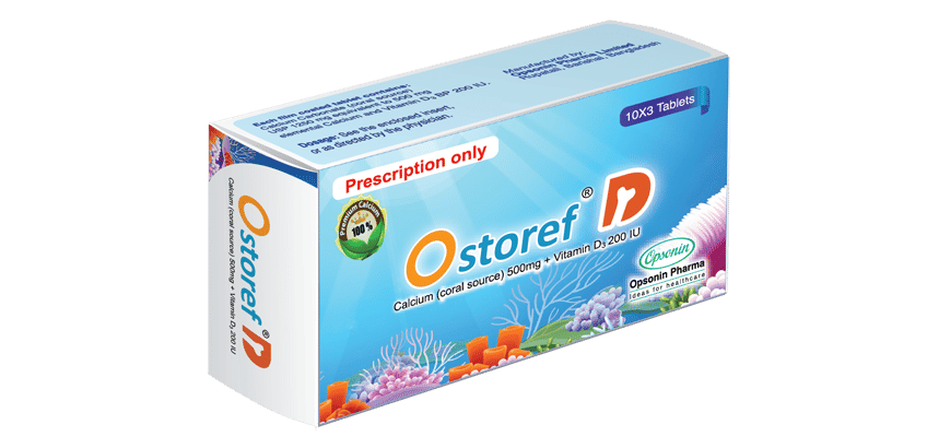 Ostoref D 500 mg+200 IU Packaging