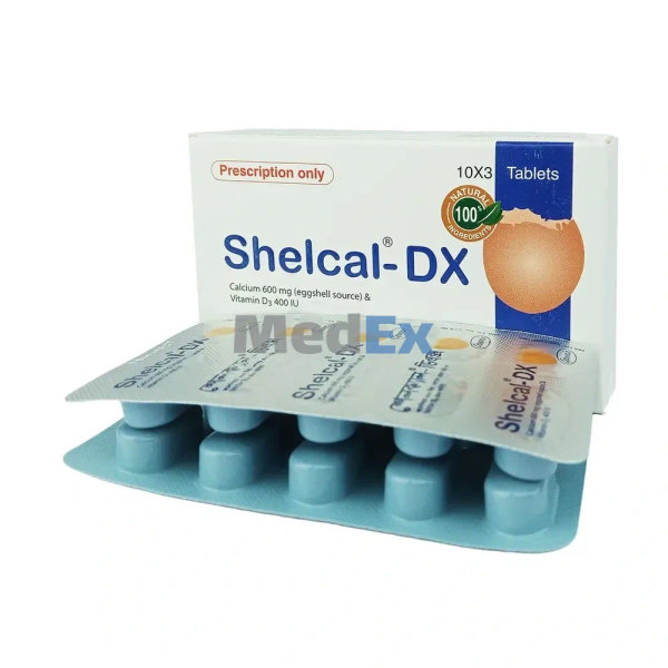 Shelcal-DX 600 mg+400 IU Packaging