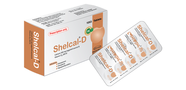 Shelcal-D 500 mg+200 IU Packaging