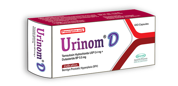 Urinom D 0.4 mg+0.5 mg Packaging