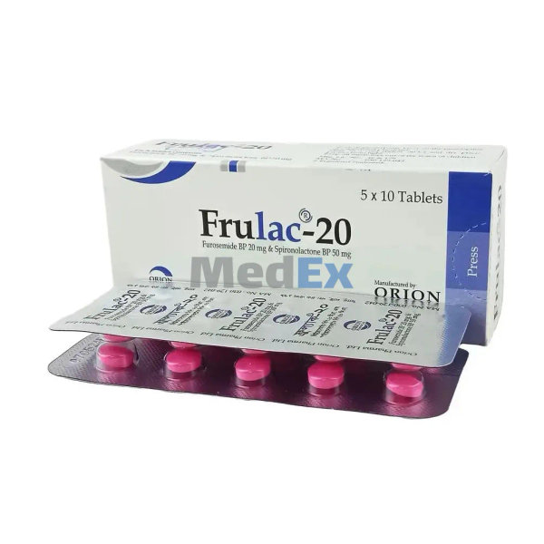Frulac 20 mg+50 mg Packaging