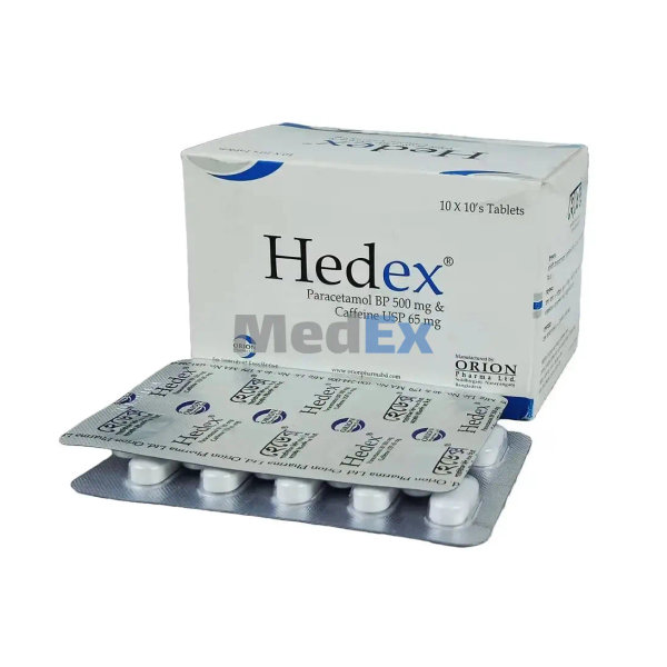Hedex 500 mg+65 mg Packaging