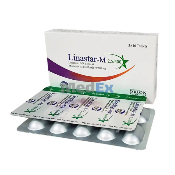 Linastar-M 2.5 mg+500 mg Packaging