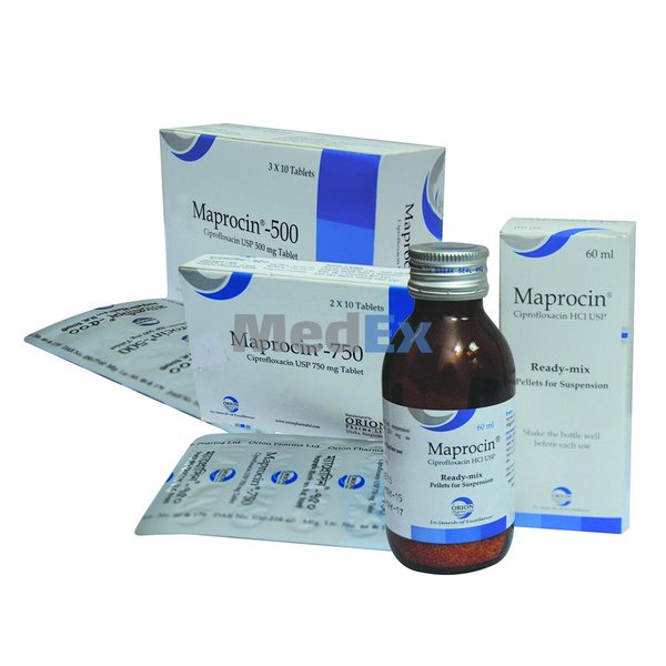 Maprocin 250 mg/5 ml Packaging