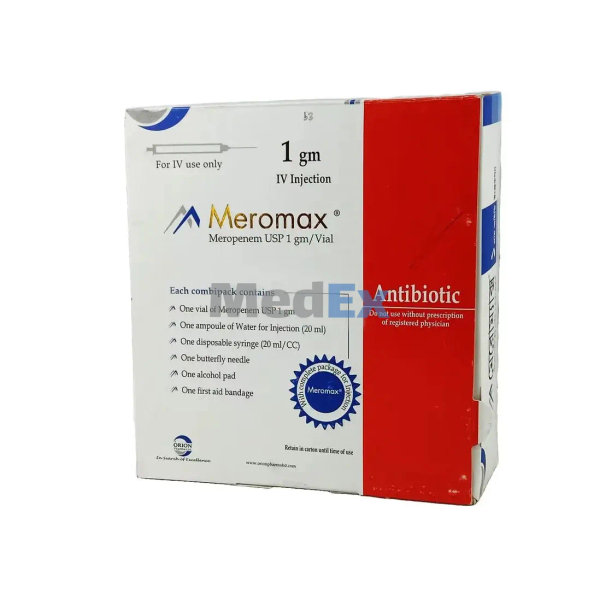 Meromax 1 gm/vial Packaging