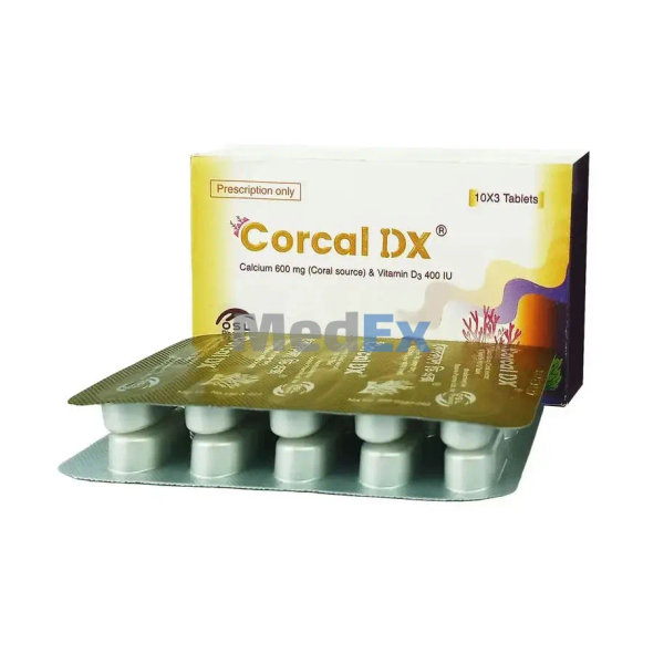 Corcal DX 600 mg+400 IU Packaging