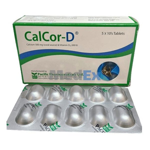 Calcor-D 500 mg+200 IU Packaging