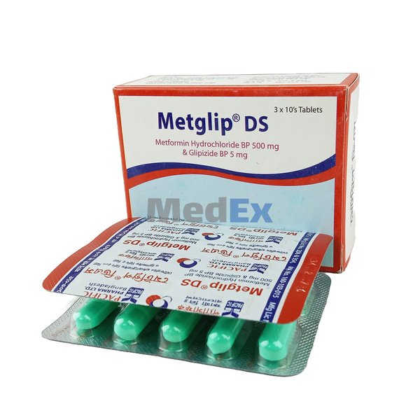 Metglip DS 5 mg+500 mg Packaging