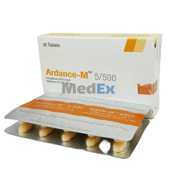 Ardance-M 5 mg+500 mg Packaging
