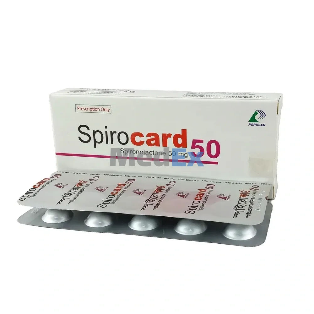 Spirocard 50 mg Packaging
