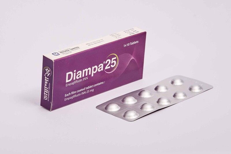 Diampa 25 mg Packaging