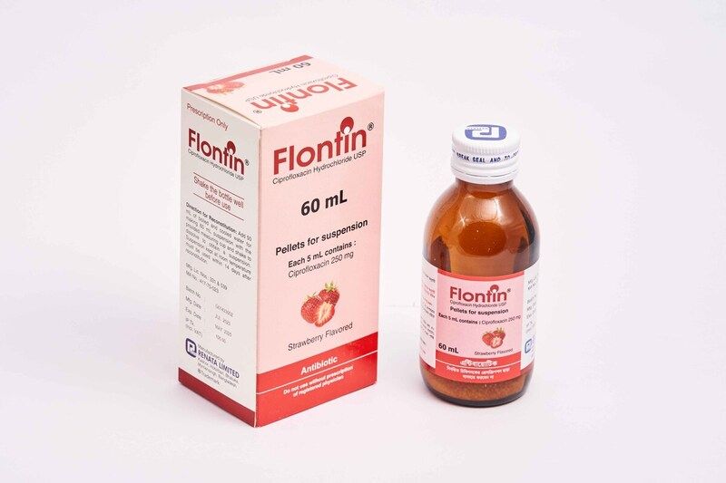 Flontin 250 mg/5 ml Packaging