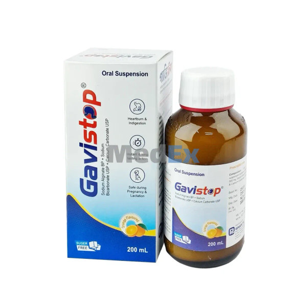 Gavistop (500 mg+267 mg+160 mg)/10 ml Packaging
