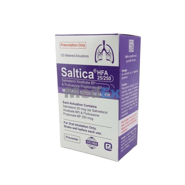 Saltica (25 mcg+250 mcg)/puff Packaging