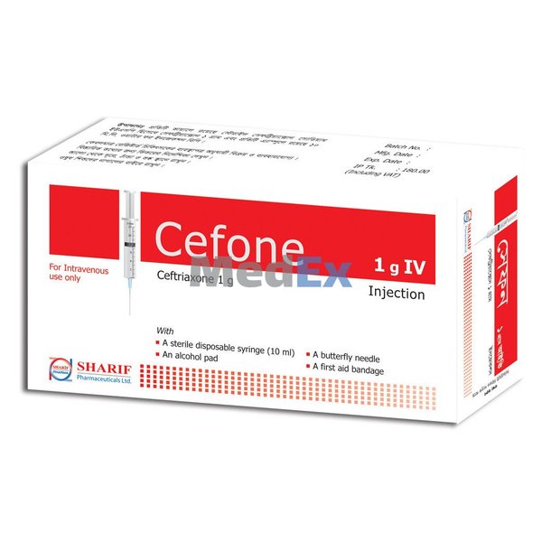 Cefone 1 gm/vial Packaging