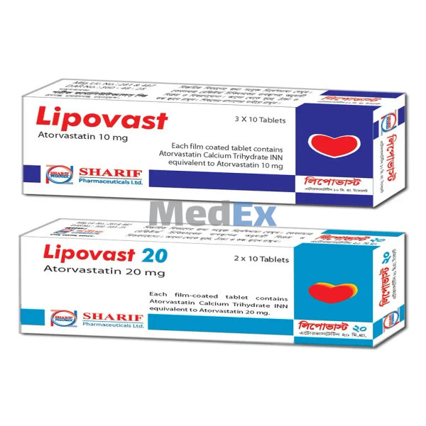Lipovast 10 mg Packaging