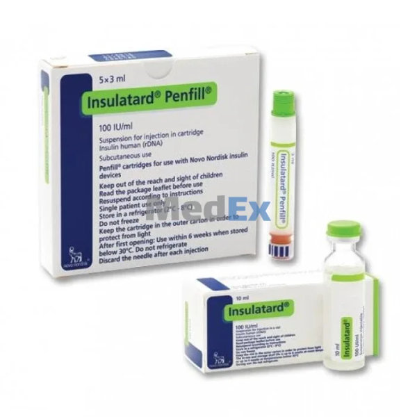 Insulatard Penfill 100 IU/ml Packaging