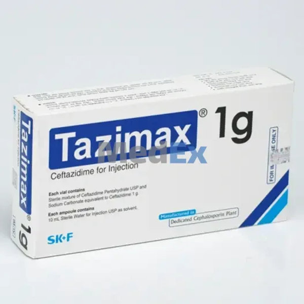 Tazimax 1 gm/vial Packaging