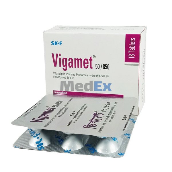 Vigamet 50 mg+850 mg Packaging