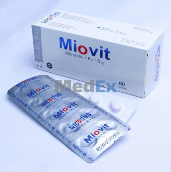 Miovit 100 mg+200 mg+200 mcg Packaging