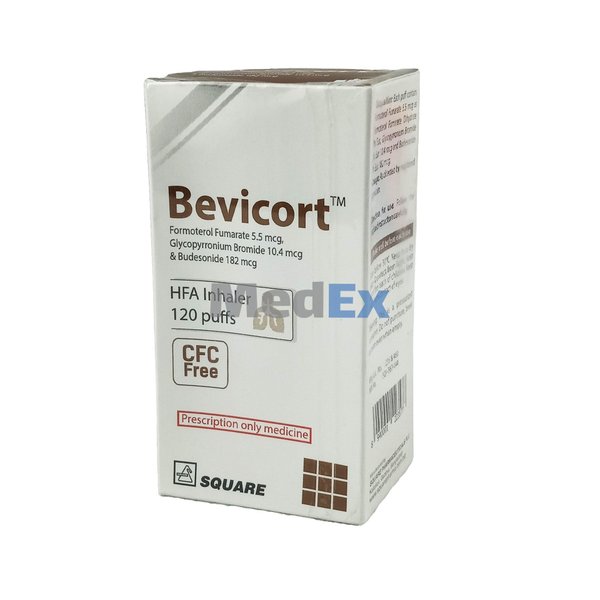 Bevicort (5.5 mcg+10.4 mcg+182 mcg)/actuation Packaging