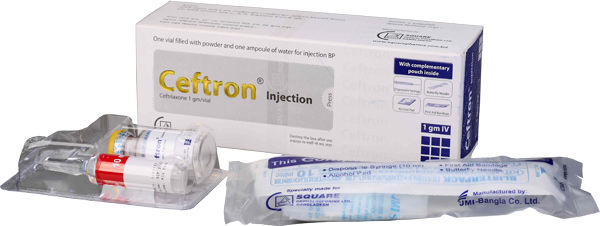 Ceftron 1 gm/vial Packaging