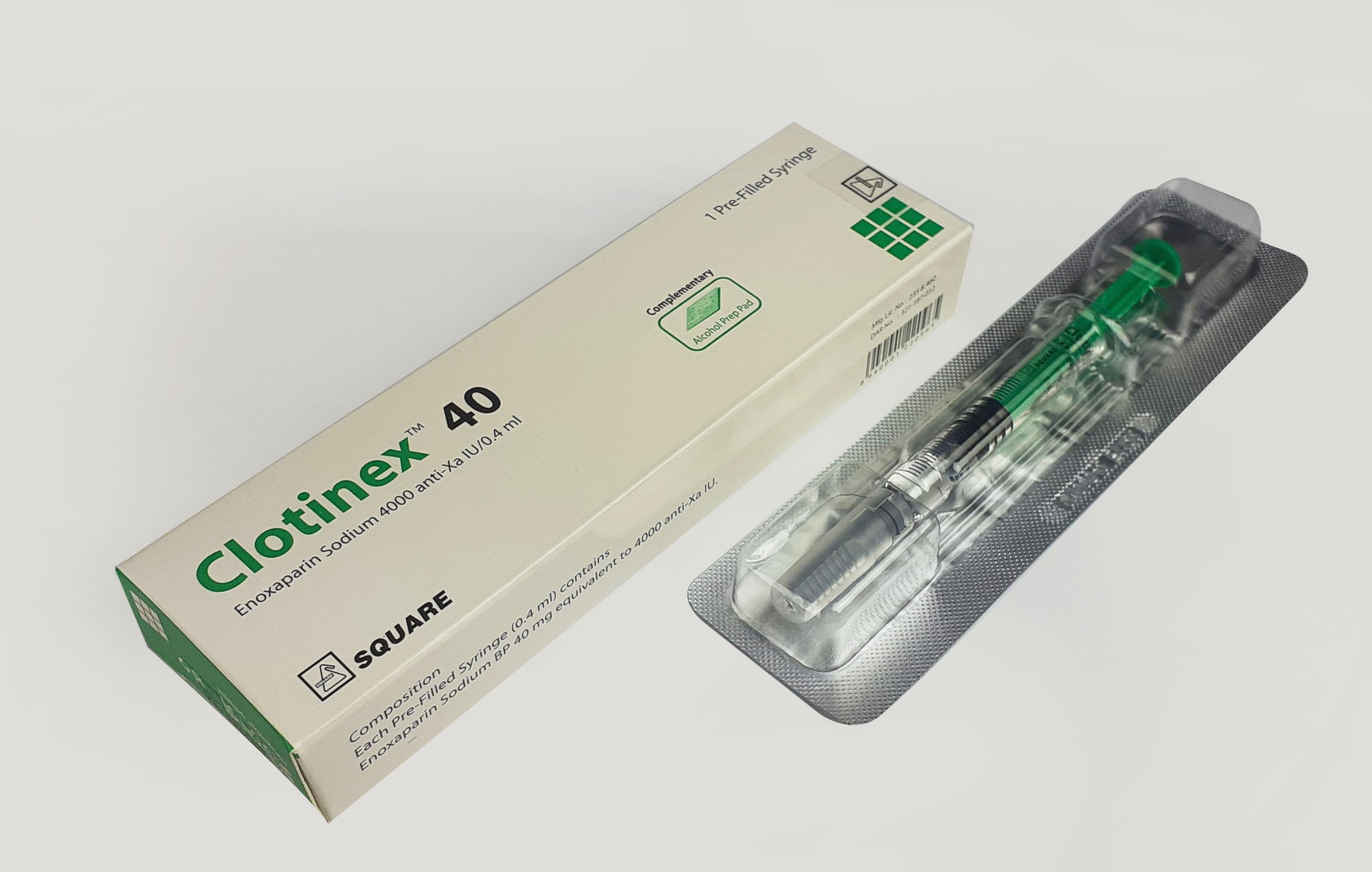 Clotinex 4000 Anti-Xa IU/0.4 ml Packaging