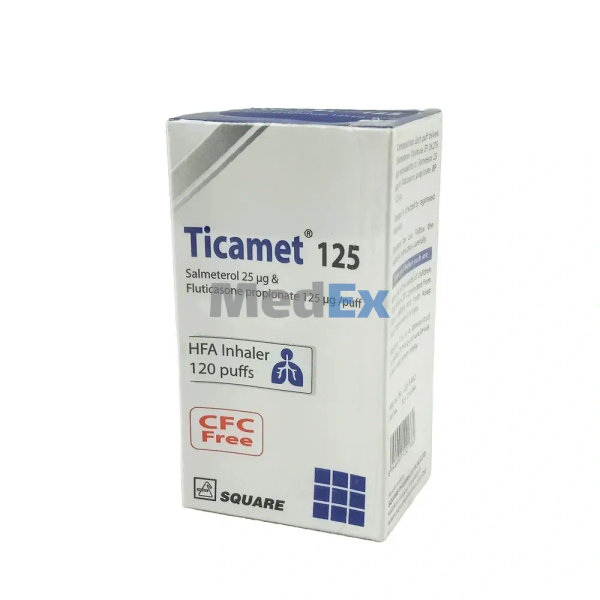 Ticamet (25 mcg+125 mcg)/puff Packaging