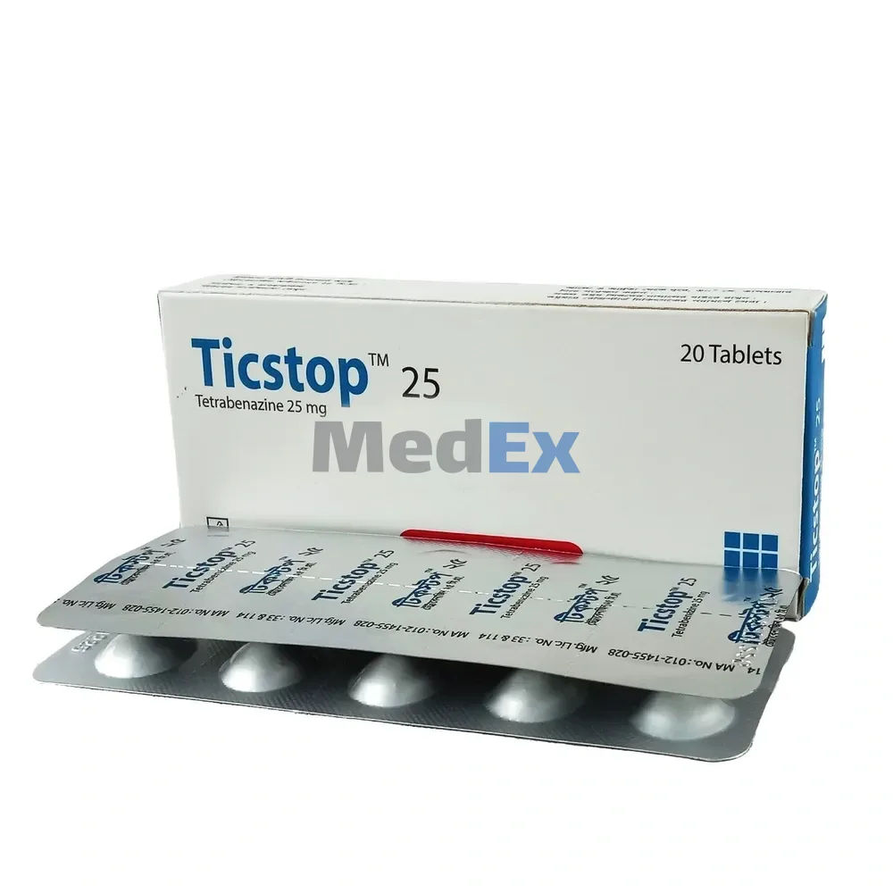 Ticstop 25 mg Packaging